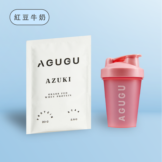 GRASS-FED WHEY AZUKI | 12 PACK ＋ PINK CLASSIC SHAKER BOTTLE